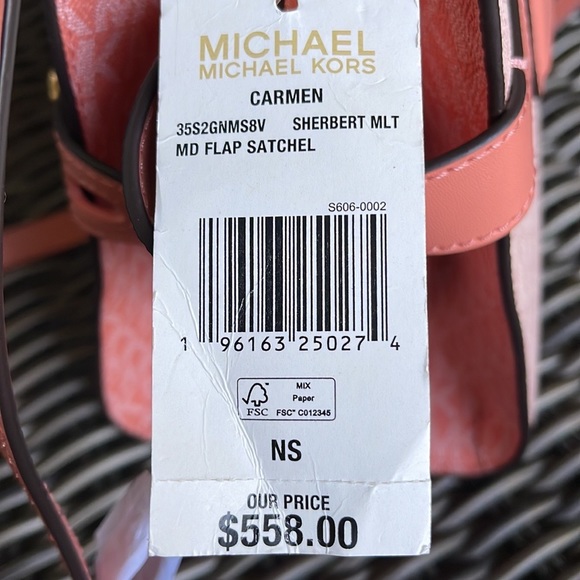 Michael Kors Carmen Medium Logo and Faux Leather Belted Satchel - Picture 14 of 16